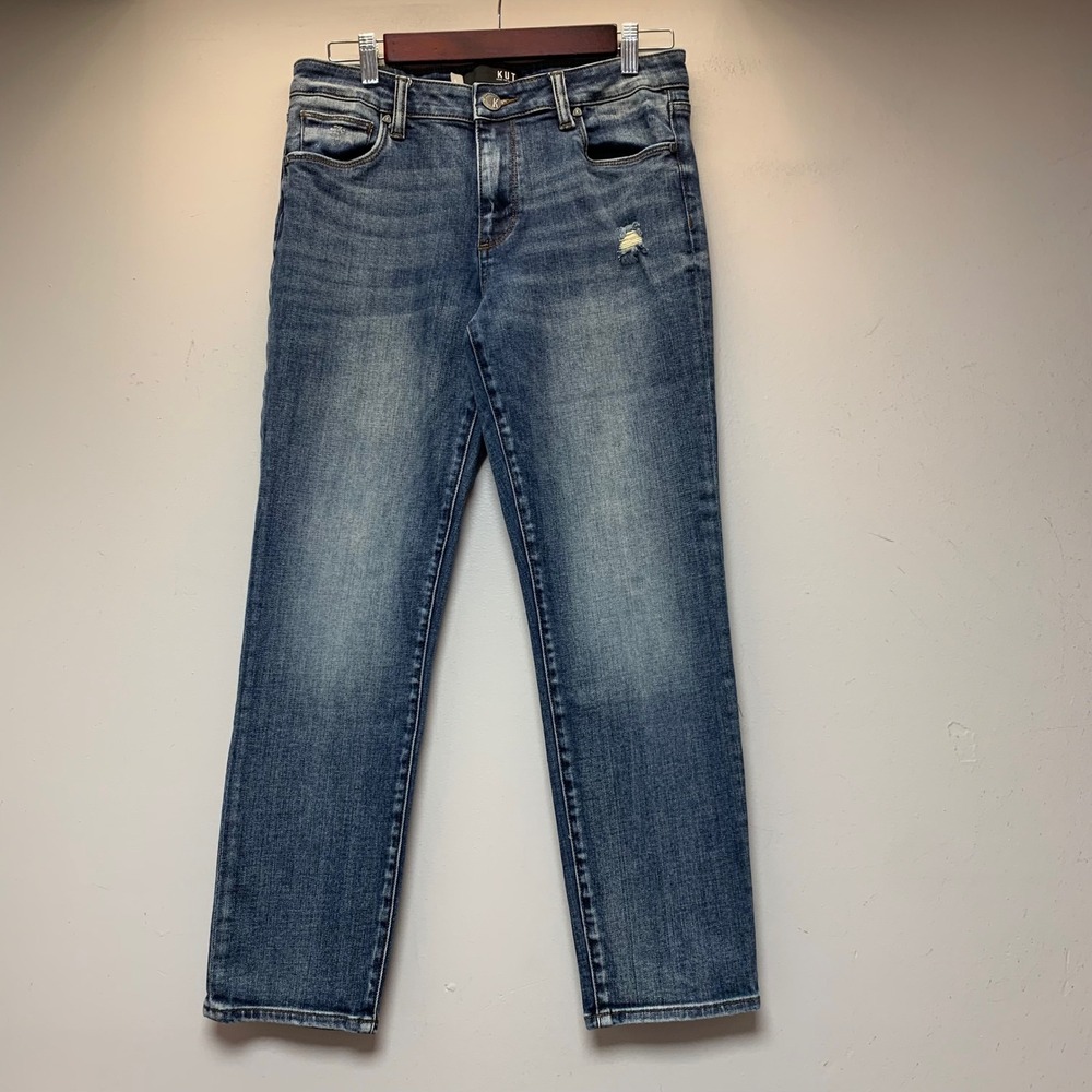 KUT from the Kloth Reese Jeans Women 6 Blue Excellent High Rise Ankle Straight